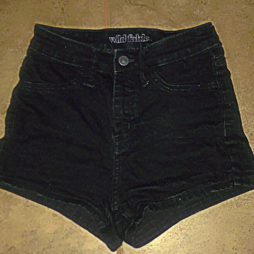 Black jean shorts